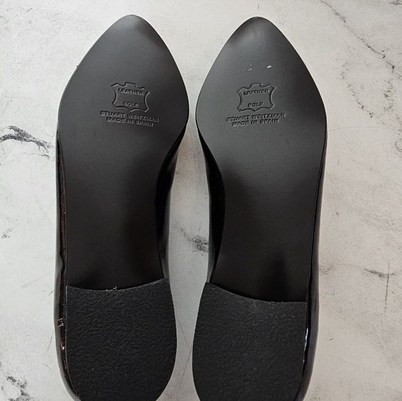 Stuart Weitzman Black Jubilee Bow Patent Flats 5.5 New With Box - Picture 7 of 8